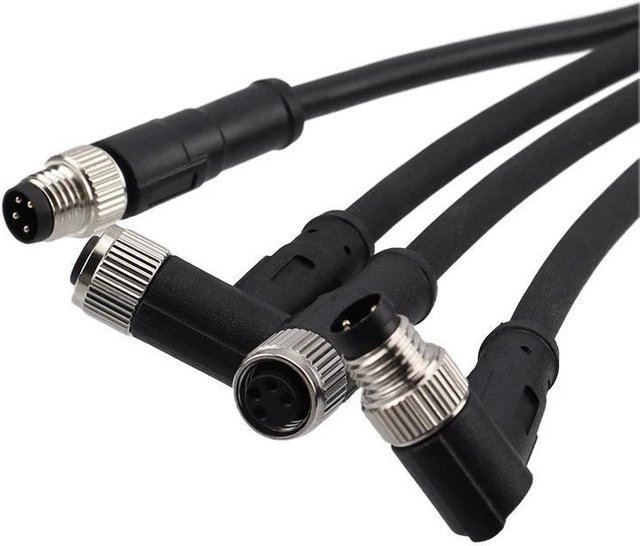 CAZN M8 Robotersensor-Verkabelung IP67 geschirmtes PVC Kabel mit geformtem Stecker in Schwarz, Länge: 1 m - Bild 1