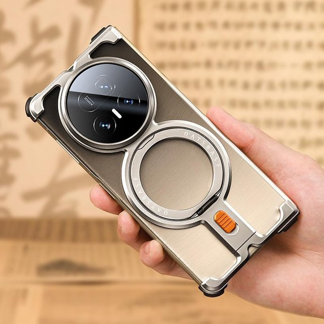 Oatsbasf Rahmenlose Handyhülle für Honor Magic V5 mit 360 Grad drehbarem Ringständer und Magnetfunktion in Silber - Bild 1