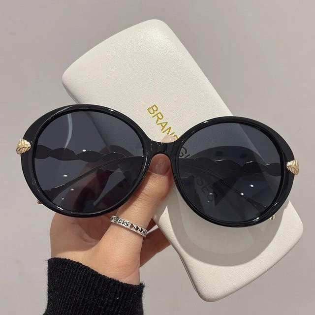 NATAWA Sonnenbrille, Rund, Vollrand, Kunststoff, Schwarz, Damen - Bild 1