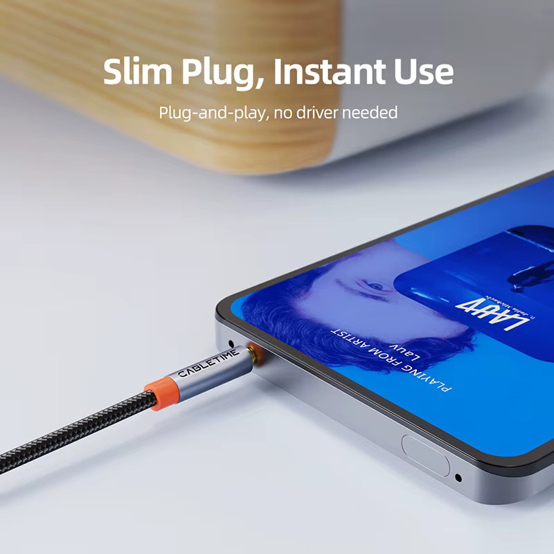 CABLETIME 3,5 mm Aux-Kabel in Schwarz als HiFi-Klinken Verlängerungskabel für Kopfhörer, Lautsprecher und Mikrofone - Bild 4