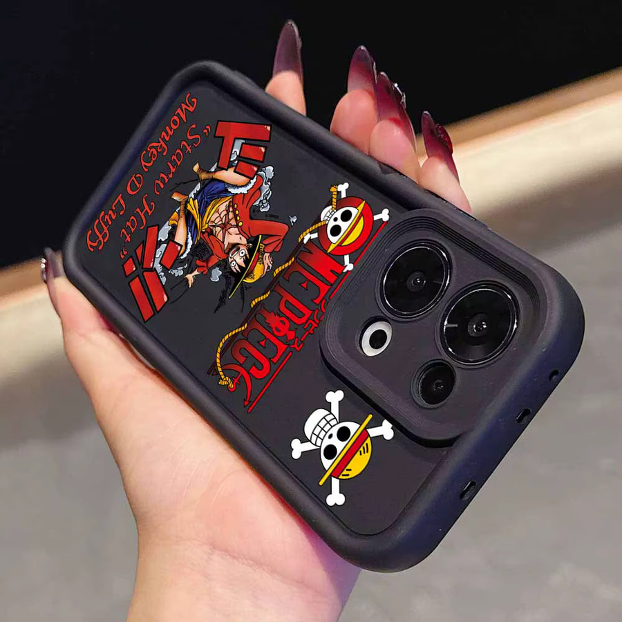 One Piece Anime Handyhülle für Xiaomi und POCO mit Augen-Design und Umhängekordel in Schwarz - Bild 2