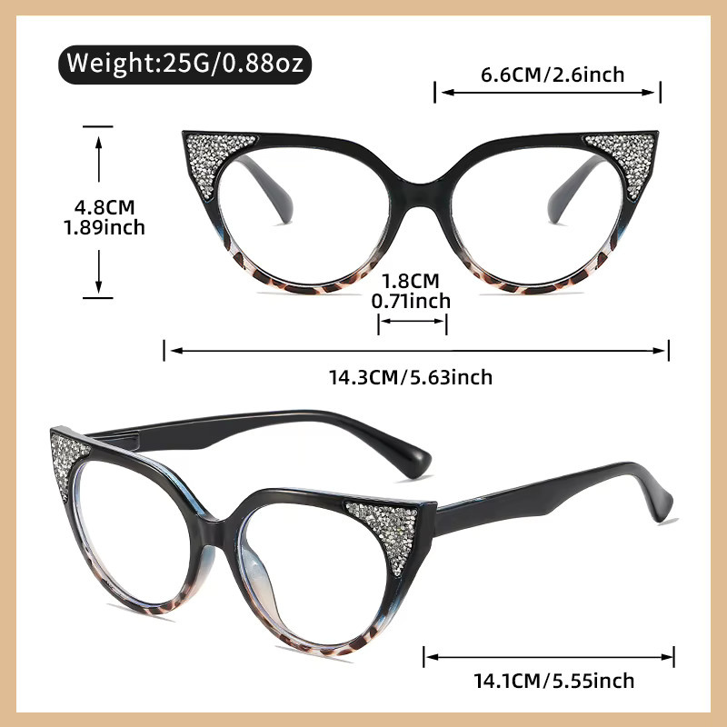 Oyalie Cat-Eye-Lesebrille, Vollrand, Kunststoff - Bild 3