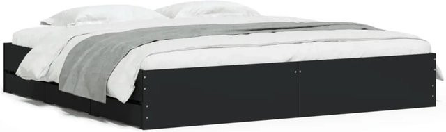 vidaXL Bettgestell mit Schubladen in Schwarz aus Holzwerkstoff, B: 160 cm, H: 163 cm, T: 33 cm - Bild 1