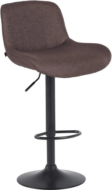 DELUKE Barhocker PONOR höhenverstellbarer Barstuhl aus Samtstoff in Dunkelbraun und Schwarz mit Lehne und 360 Grad Drehbarkeit B/T/H: 50 x 50 x 85 cm - Bild 1