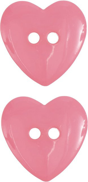 Rico Design Herz-Knöpfe mit 2 Löchern in Pink - Bild 1