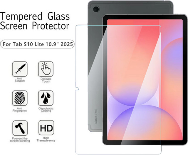 Samsung Displayschutzfolie aus 9H gehärtetem Glas für Galaxy Tab S10 Lite 10,9 Zoll (2025) SM-X400 X406B, transparent - Bild 1