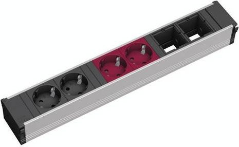 Bachmann 912.025 Steckdosenleiste mit Schutzkontakt aus Aluminium in Schwarz - Bild 1