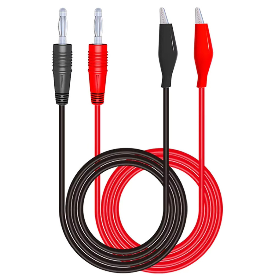 HpLive Multimeter-Messleitungen P1038 mit 4 mm Bananenstecker und Krokodilklemmen, Messkabel Set in Rot und Schwarz - Bild 4