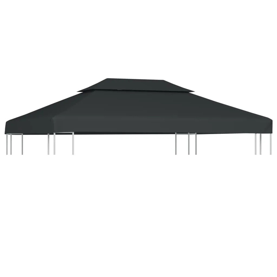 vidaXL Pavillon-Dachplane mit Kaminabzug aus Polyester, Anthrazit, B/T: 4 x 3 m - Bild 2