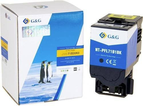 G&G Toner Cartridge Schwarz kompatibel mit Lexmark 71B20K0 für Laserdrucker mit 3000 Seiten Reichweite NT-PFL71B1BK - Bild 1