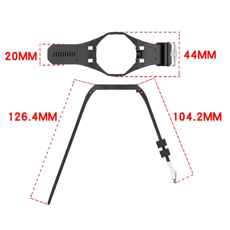 JBAILI Uhrenarmband Silikon, Schwarz - Bild 4