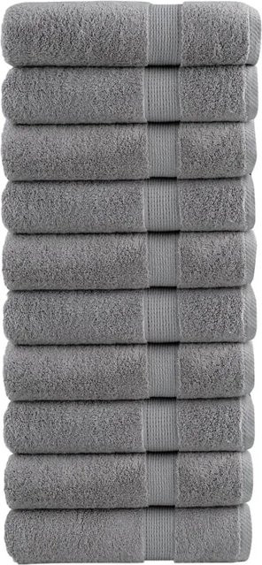 vidaXL Premium Badetücher 10er Set aus 100% Baumwolle in Grau, 600g/m2, Breite: 100 cm, Länge: 150 cm - Bild 1
