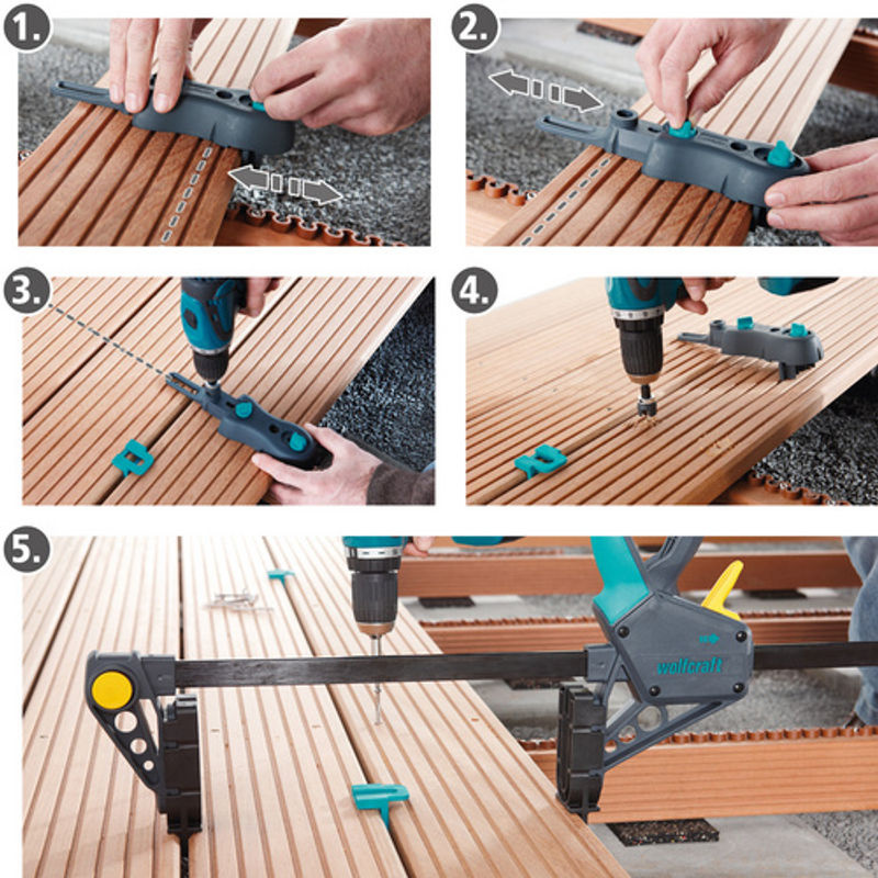 Wolfcraft Terrassenbau-Set 6988000 aus Kunststoff in Schwarz und Türkis - Bild 2