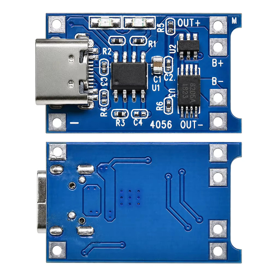 VORILYNEX TP4056 Lithium-Akku-Lademodul mit Doppelschutz, USB-C/Mini-USB/Micro-USB, 5V 1A, Blau - Bild 3