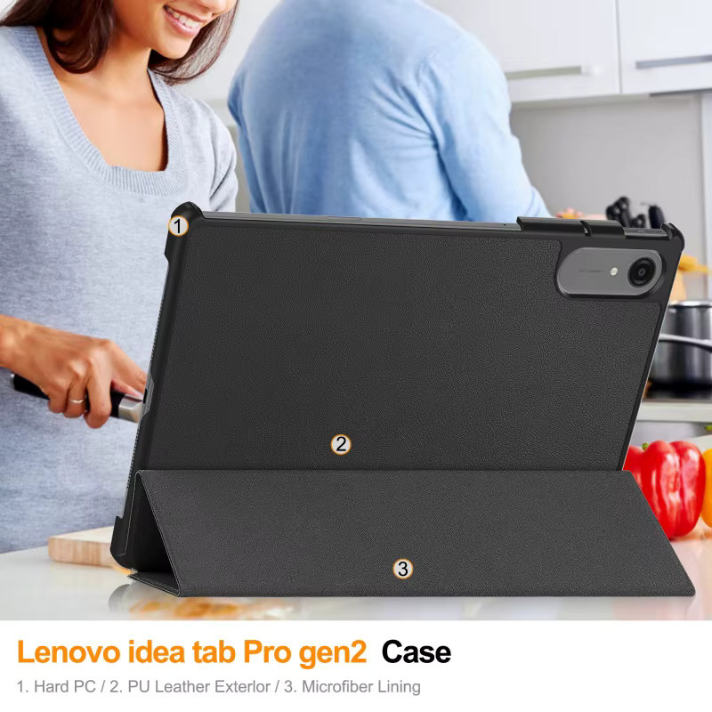 Magnetische Schutzhülle für Lenovo Xiaoxin Pad Pro 13 und Idea Tab Pro Gen 2 TB376FC sowie Xiaoxin Pad Pro GT 13 TB378FC mit integriertem Ständer in Schwarz und Grün - Bild 5