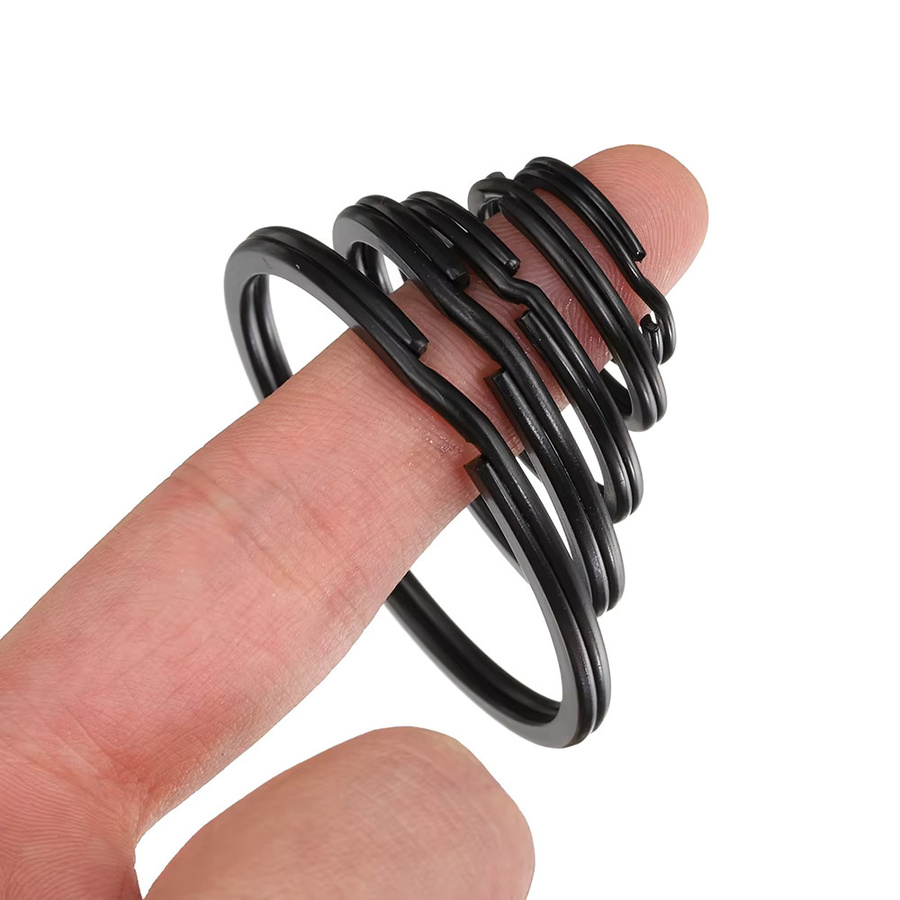 MINGXUAN Schlüsselanhänger, Metall, rund, schwarz, Unisex - Bild 3