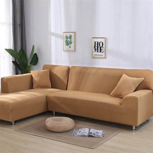 Housmife Ecksofa-Bezug aus elastischem Material für L-förmige Sofas, einfarbig, Breite: 90-140 cm - Bild 1