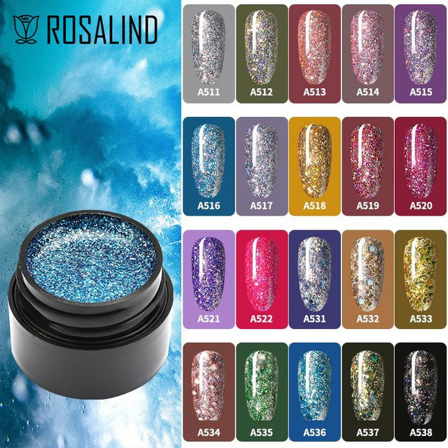 Rosalind Nagellack, Platin, Glänzend, Glitter Gel - Bild 1