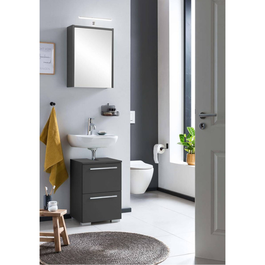 Schildmeyer LED-Spiegelschrank Katta in Anthrazit mit integrierter Beleuchtung und Steckdose, B/H/T: 43,5 x 64 x 16 cm - Bild 4