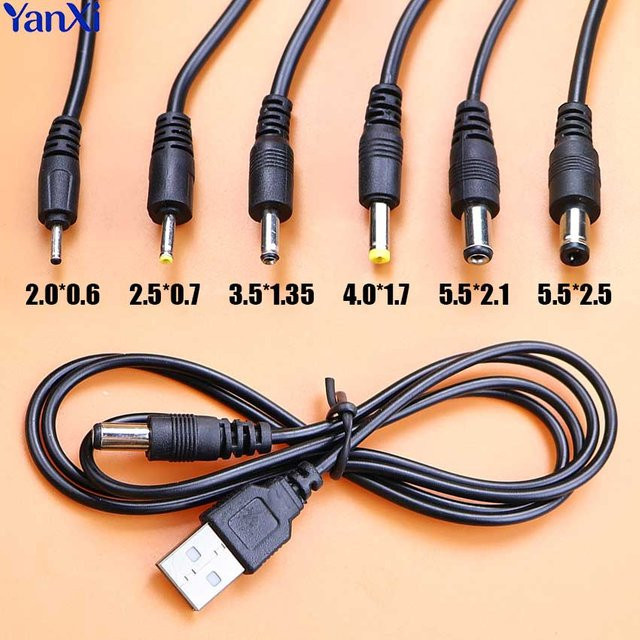ChengHaoRan USB 2.0 A auf DC Stromkabel Anschluss Set für 5V Versorgung, Schwarz - Bild 1