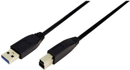 LogiLink USB 3.2 Gen1 Kabel mit USB-A und USB-B Stecker, Schwarz, 3,00 m - Bild 1