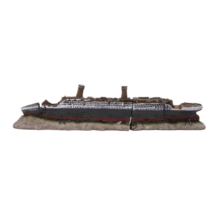 Relaxdays Aquariumdekoration Titanic aus Polyresin in Bunt für Süßwasser und Salzwasser, H x B x T: 38,5 x 9 x 5 cm - Bild 2