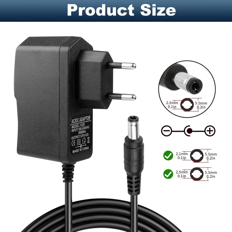 Netzteil AC zu DC Adapter für Beleuchtung und Router, Farbe: Schwarz - Bild 5
