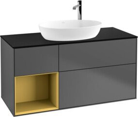 V&B Waschtischunterschrank Finion mit Wandbeleuchtung, Anthrazit lackiert, Breite: 120 cm, Höhe: 50,1 cm, Tiefe: 50,1 cm - Bild 1