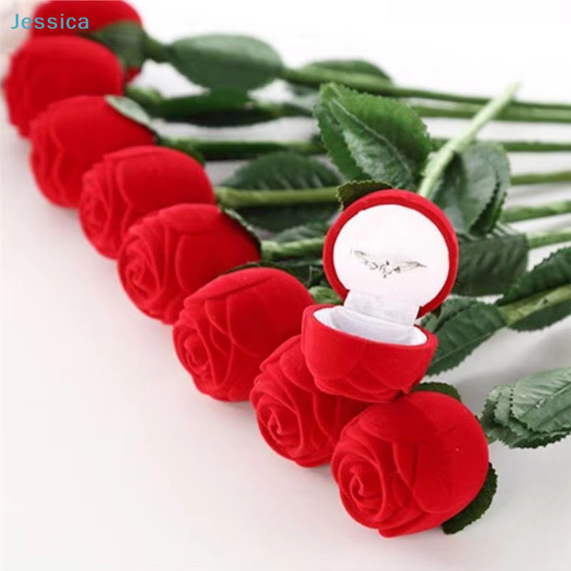 Jessica Ringbox, rote Rosen, Samt-Blumen-Schmuckschatulle - Bild 3