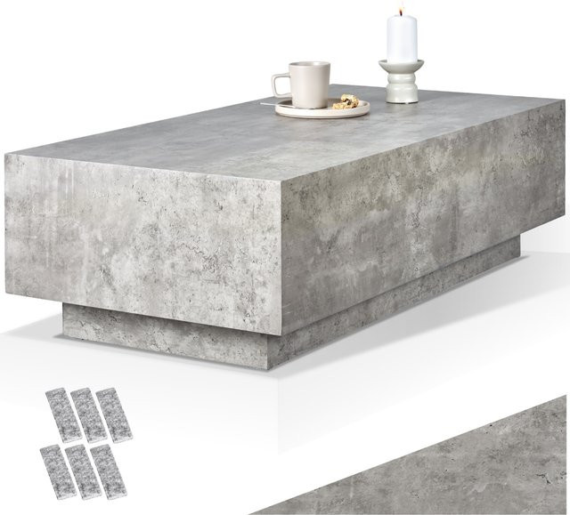 tectake Couchtisch Lasley in Betonoptik, minimalistisches Design, Grau, B/T/H: 120 x 60 x 35 cm - Bild 1