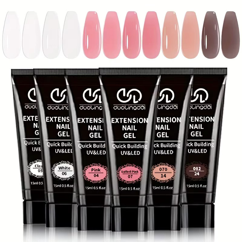 DUOLINGDAI Nagel-Polygel-Verlängerungsset, 30 ml, Weiß Rosa Braun - Bild 2