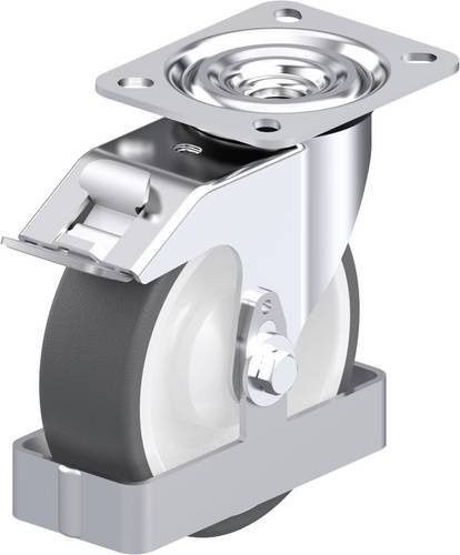 Blickle L-POTH 125KA-FI-FS Stahlblech-Lenkrolle in Silber mit 125 mm Rad-Durchmesser und 250 kg Tragfähigkeit - Bild 1