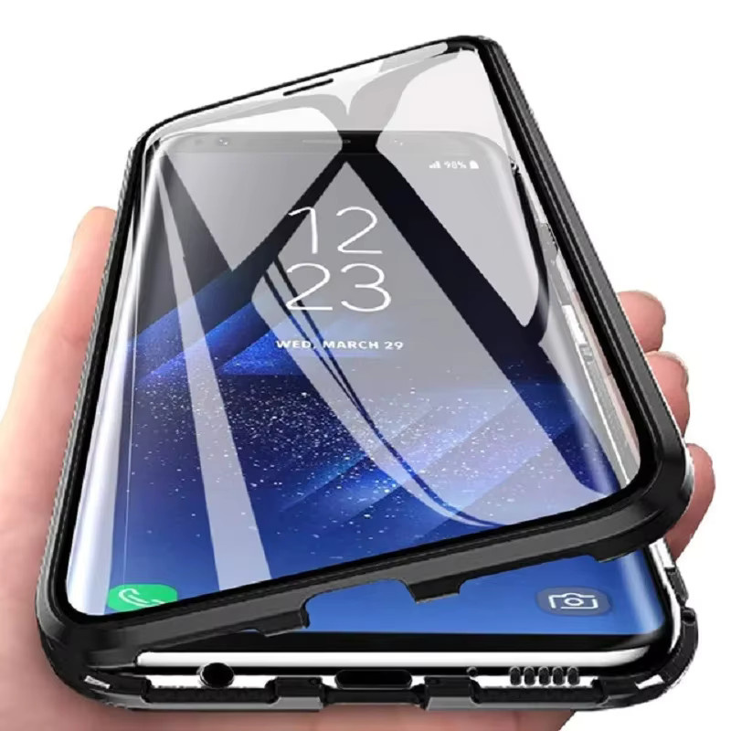 Magnetische 360 Grad Schutzhülle aus Glas und Metall für Huawei Mate 50 40 30 Pro Honor 60 50 Pro Huawei P50 P40 P30 Pro in Schwarz - Bild 5