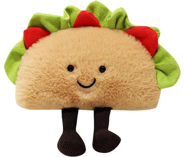Cartoon Hamburger Taco Plüschtier, weiche Stoffpuppe, 18cm, ab 14 Jahre - Bild 1