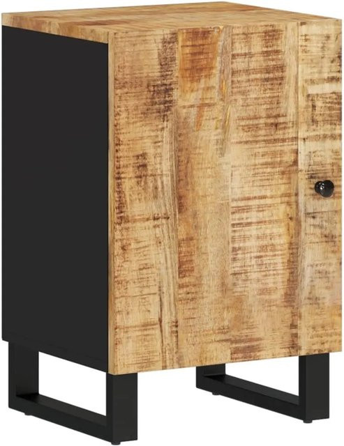 vidaXL Badschrank aus massivem Mangoholz in Braun mit Regalfächern und Schranktüren, B/T/H: 38 x 33 x 58 cm - Bild 1