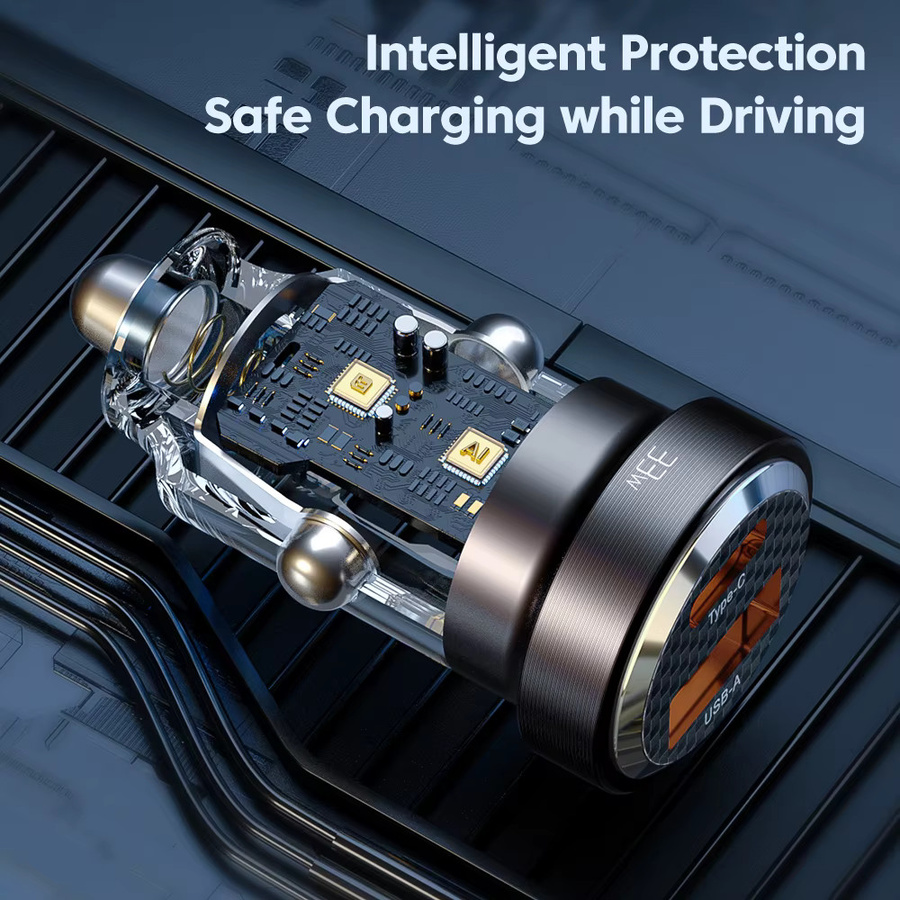 Toocki 33W USB-C Dual-Port Auto-Ladegerät mit PD und QC Schnellladefunktion in Schwarz - Bild 3