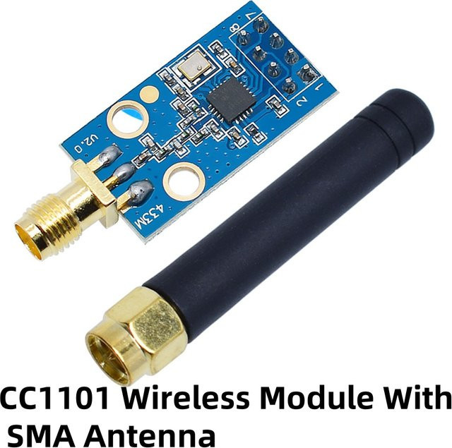diymore CC1101 Drahtloses Datenübertragungs- und Transceiver-Modul mit SMA-Antenne, 433MHz, 07VDD-3,6VDC - Bild 1