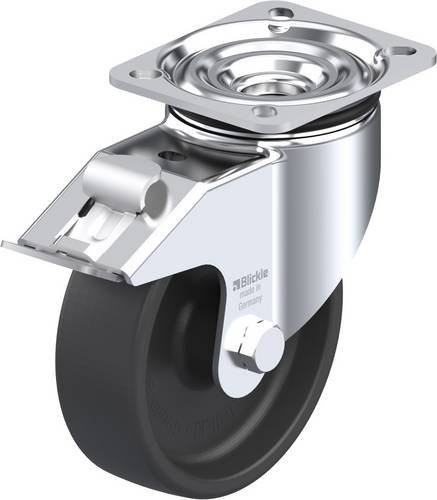 Blickle LIK-POHI 125G-1-FI Lenkrolle mit Feststeller in Silber und Grau, Rad-Durchmesser: 125 mm, Tragfähigkeit: 300 kg - Bild 1