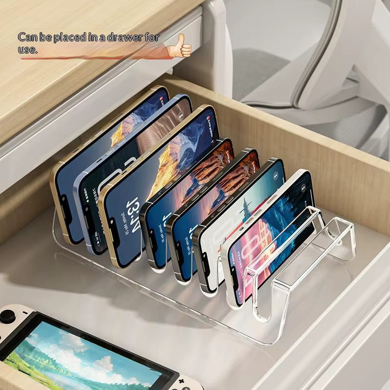 Multifunktionaler faltbarer Desktop-Organizer aus Kunststoff in Transparent für Mobiltelefone und Kleinteile - Bild 2