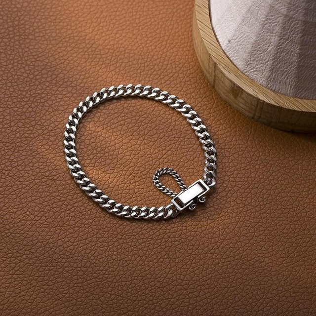 Wucifang Jewelry Armband, 925 Silber, Panzerkette, Unisex - Bild 1