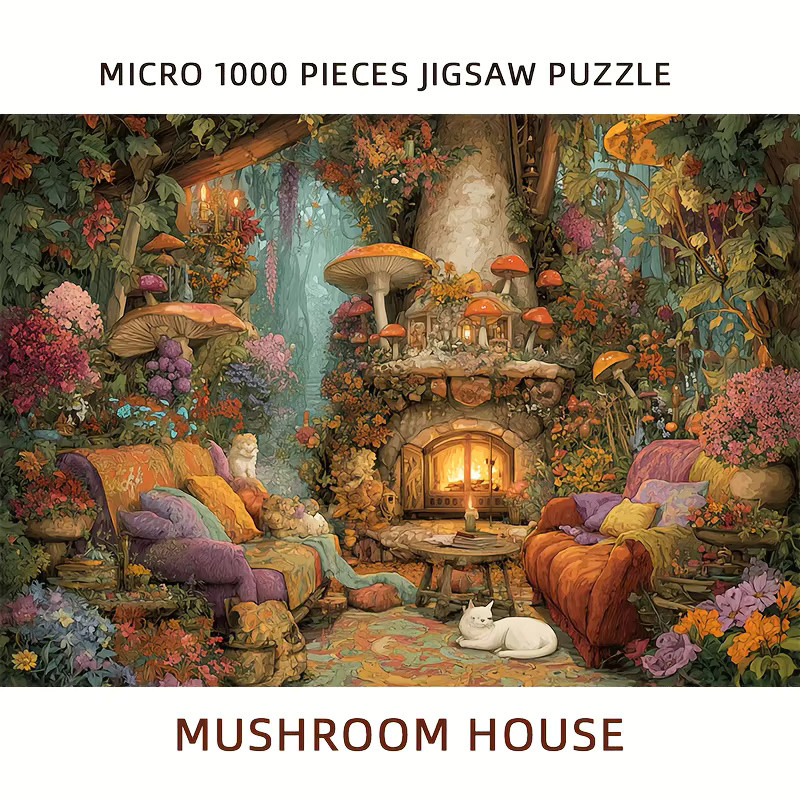 MaxRenard Schlafende Katze im Pilzhaus, Puzzle, 1.000 Teile - Bild 2