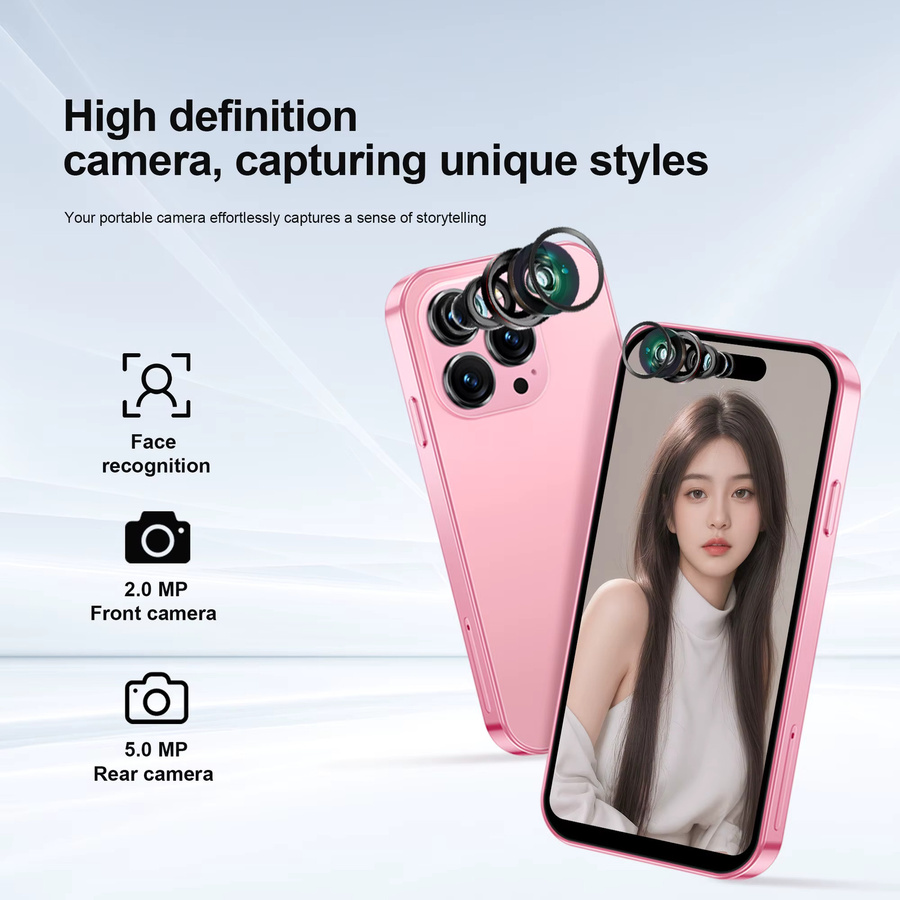 SERVO 3G WCDMA Mini-Smartphone mit Android 10.0, 4,0 Zoll Display, 2GB RAM, 16GB Speicher, WLAN-Hotspot und Gesichtserkennung in Pink oder Black - Bild 6