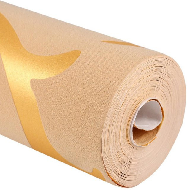 Vliestapete mfySpace Barock Design Damastornament in Weiß und Gold mit 3-dimensionaler Optik - Bild 1