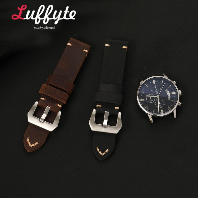 Luffyte Uhrenarmband Leder, Vintage, Herren - Bild 1
