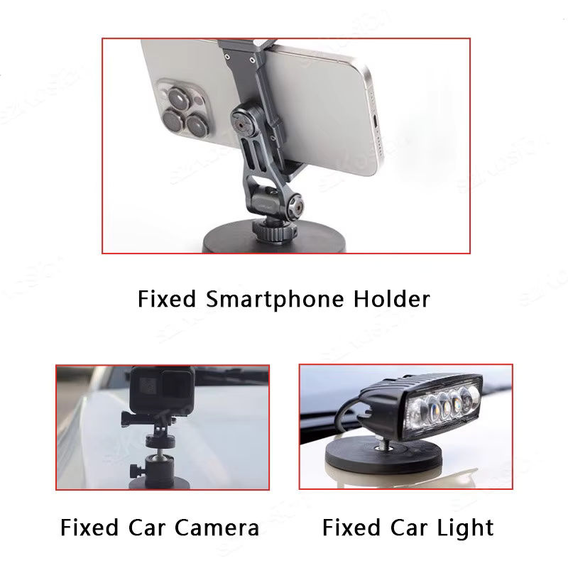 Magnetische Saughalterung Basis SZKOSTON Action Kamera Halter für GoPro, Insta 360 und DJI Action, Schwarz - Bild 2