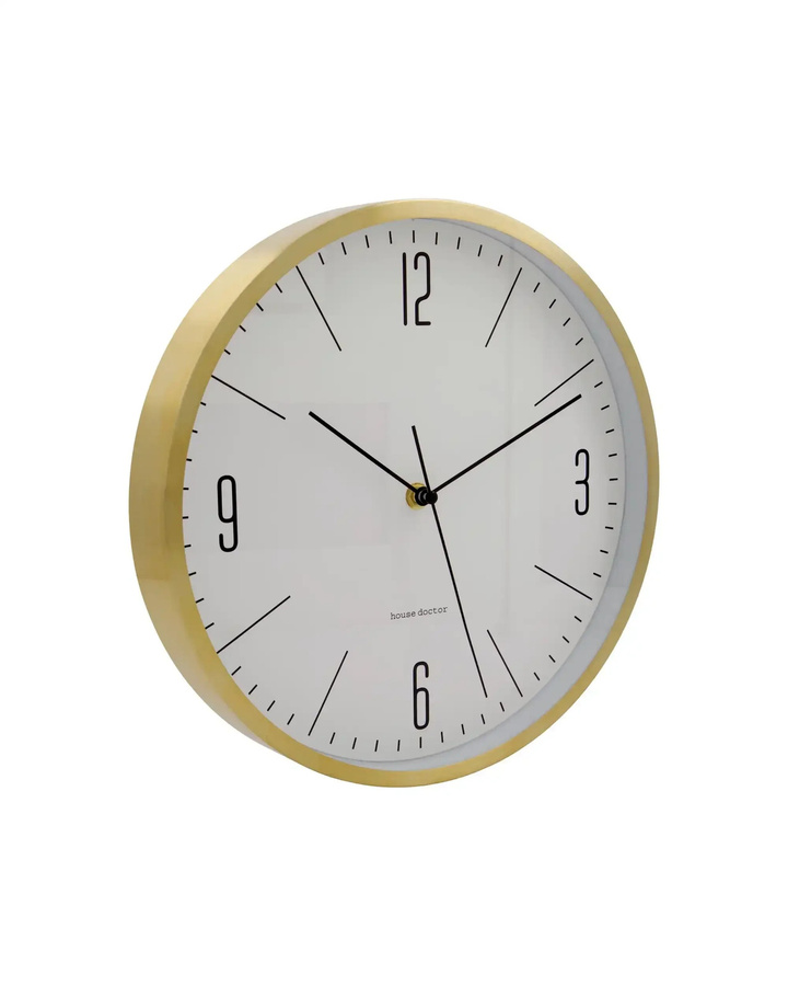 House Doctor Wanduhr Hour in Gold mit minimalistischem Design, Durchmesser: 30 cm - Bild 1