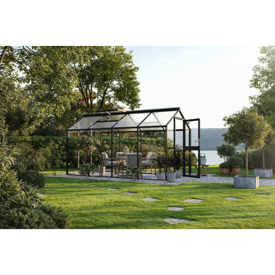 KGT Gewächshaus Galant IV in Anthrazit-Grau mit Polycarbonat und Sicherheitsglas, B/T/H: 408 x 216 x 238 cm - Bild 1