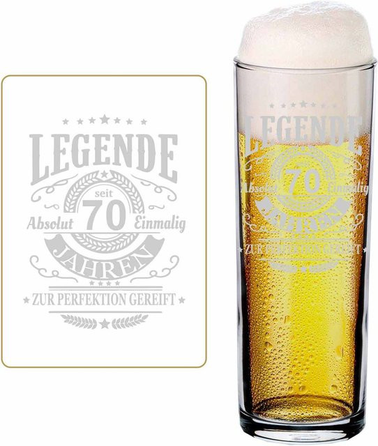 LUXENTU Kölschglas Kölner Stange mit Gravur Legende seit 70 Jahren, transparent, 0,2 l - Bild 1
