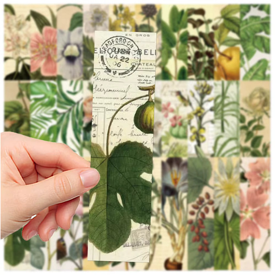 30 Stück Retro Lesezeichen aus Papier mit Natur- und Blumenmotiven in Multicolour für dein Journal und Notebook - Bild 2