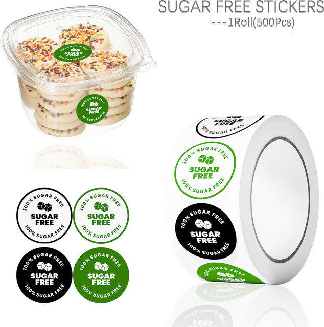 500 Stück Food Tips Aufkleber für Backen und Lebensmittel, 1 Rolle, Durchmesser: 2,5 cm - Bild 1